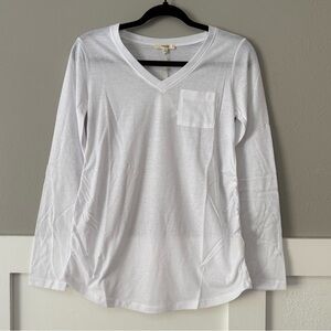 NWT Splendid Eco Maternity Long Sleeve Pocket Tee in White